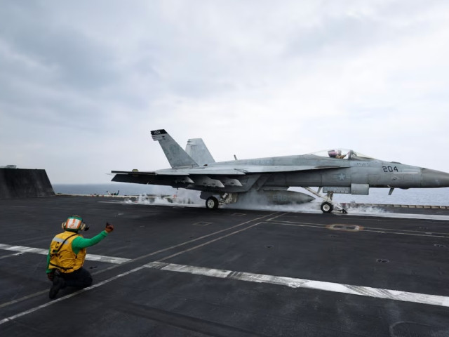 file photo a f a 18e super hornet fighter jet is catapulted off the flight deck of the uss dwight d eisenhower cvn 69 aircraft carrier in southern red sea middle east february 13 2024 photo reuters file photo a f a 18e super hornet fighter jet is catapulted off the flight deck of the uss dwight d eisenhower cvn 69 aircraft carrier in southern red sea middle east february 13 2024 photo reuters